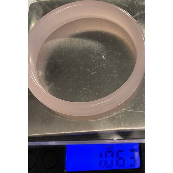 Soft Pink Translucent Rose Quartz Bangle Bracelet Even Color Smooth & Uniform - Picture 3 of 8